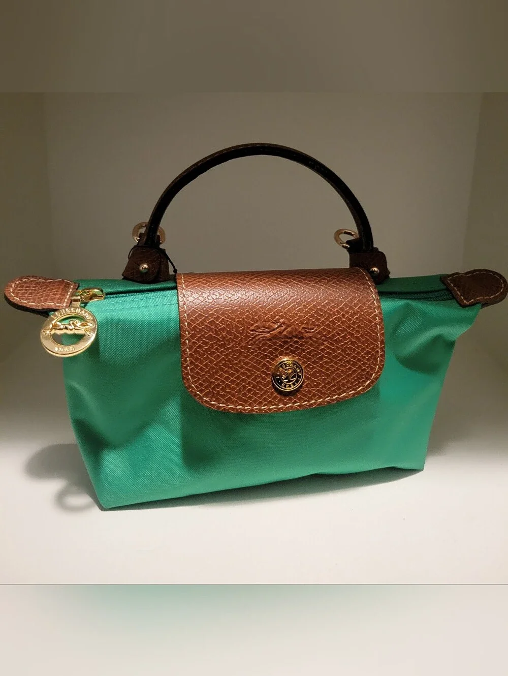 NWT Longchamp Le Pliage Cosmetic Case Pouch Green P88